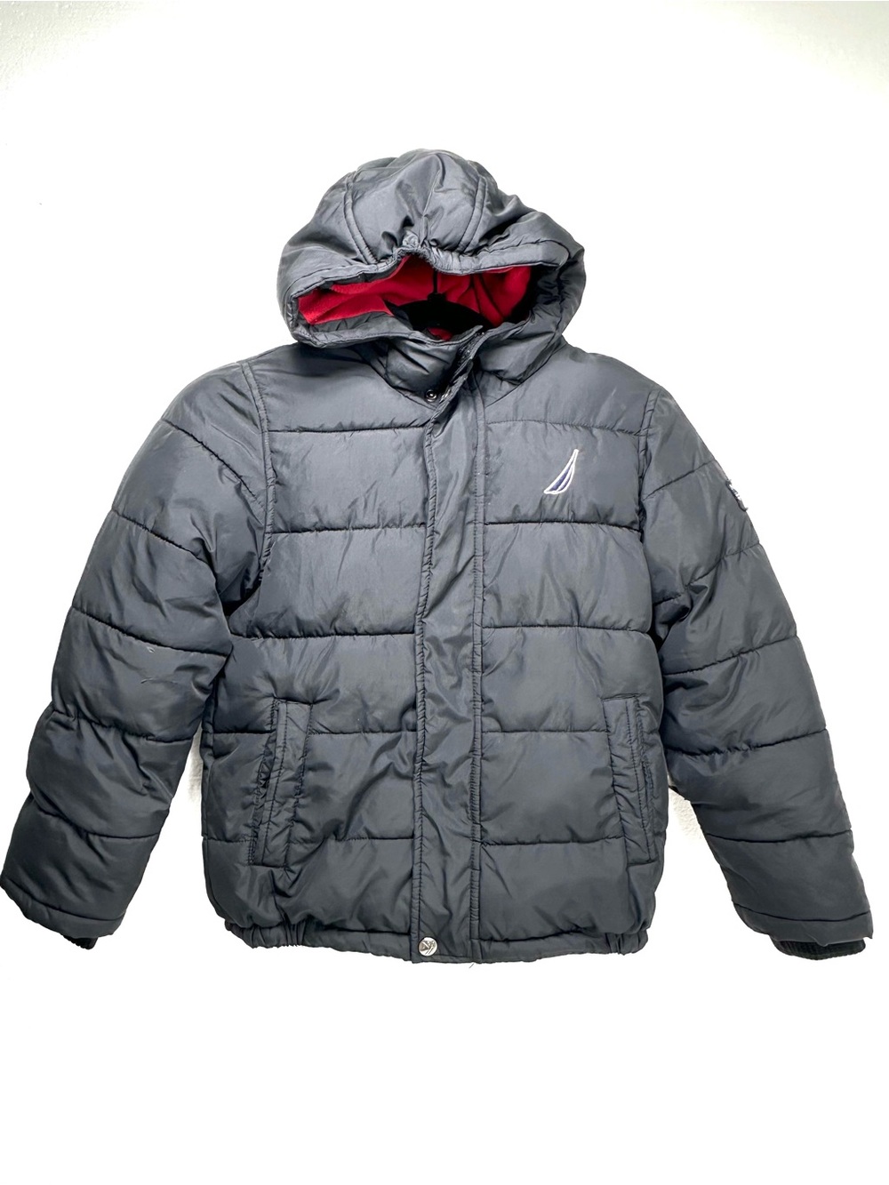 Nautica Kids Black Hooded Puffer Jacket XL/7